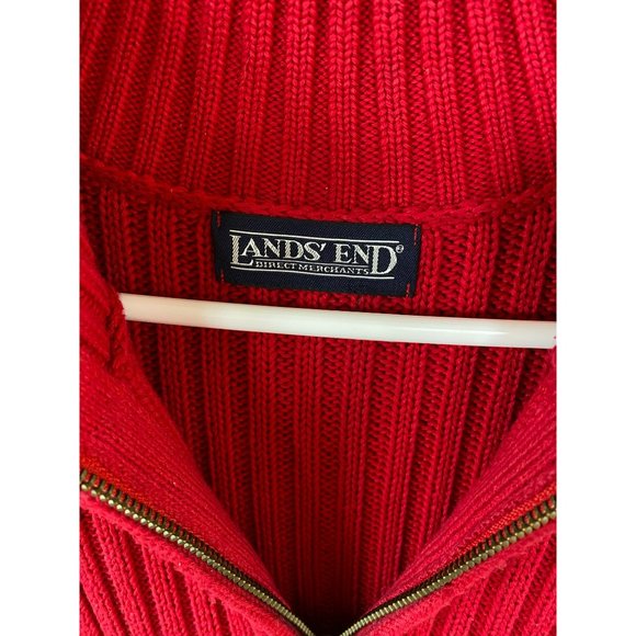 Landsend Men’s Heavy Crew Neck 1/4 Zip Sweater Size XL - Picture 7 of 8
